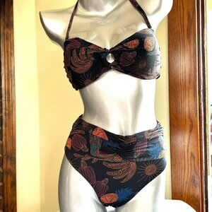 High waist Brazilian Bikini Set with (strapless) Padded Top